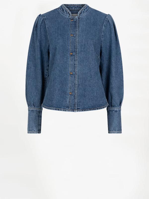 Piper pleated denim shirt