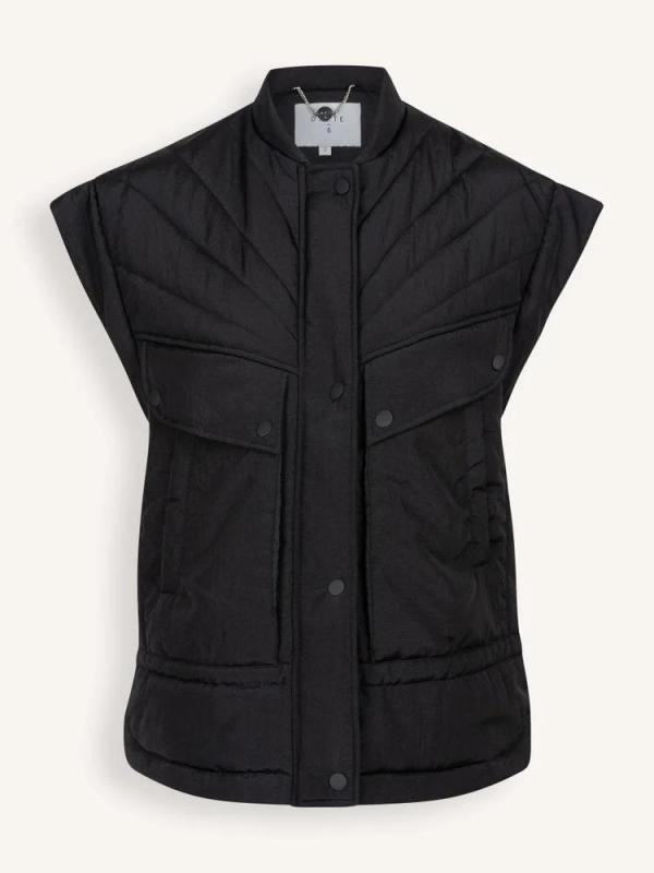 nisha puffer waistcoat raven