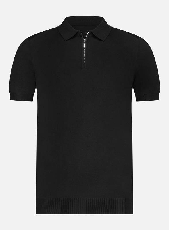 EFFIO Knitwear – Trevi Polo-Zip – Black